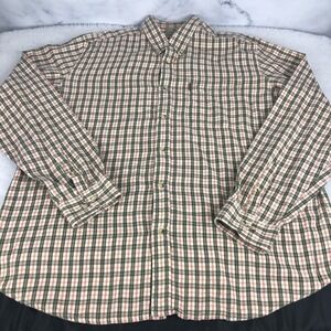 Beretta Long Sleeve Button Down Shirt Mens 4XL Gray red white Plaid Cotton